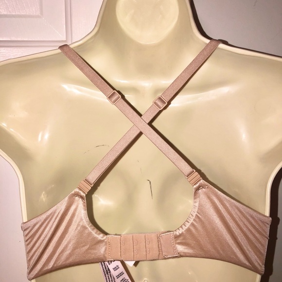 Victoria's Secret Tan Satin Underwire Lined Demi Bra Convertible Straps 32C - Picture 5 of 9